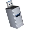 Adapteris 3in1 (USB 2.0 x 2+USB 3.0) to USB-A Hoco HB54 pilka