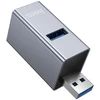 Adapteris 3in1 (USB 2.0 x 2+USB 3.0) to USB-A Hoco HB54 pilka