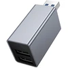 Adapteris 3in1 (USB 2.0 x 2+USB 3.0) to USB-A Hoco HB54 pilka