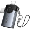 Adapteris OTG 2in1 Lightning / USB C į USB A Hoco UA46E Victory pilka