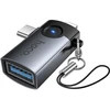 Adapteris OTG 2in1 Lightning / USB C į USB A Hoco UA46E Victory pilka