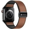 „Apple Watch“ dirželis Forcell F-Design FA21 magnetinis dirbtinės odos dirželis 42 / 44 / 45 / 49 mm rudas