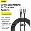 USB-C laidas, skirtas Lightning Baseus Glimmer Series, 20W, 2m (juodas)