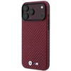 BMW M Carbon Metal Logo MagSafe dėklas, skirtas iPhone 17 Pro Max / 18 Pro Max – Bordo