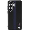 BMW M PU Leather Perforated Stripes and Metal Logo Magnetic dėklas skirtas Samsung Galaxy S26 Ultra Mėlyna