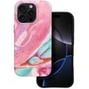 „iPhone 15 PRO Forcell F-Protect Mirage“ dėklas, suderinamas su „Magsafe Military Drop-Test“ rožinio marmuro spalvos