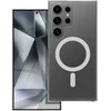 4Kom Oem FROST MAG COVER dėklas suderinamas su MagSafe skirtas Samsung Galaxy S25 Edge skaidrus