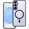 4Kom Oem MATTE MAG COVER dėklas suderinamas su MagSafe skirtas Samsung Galaxy S25 PLUS violetinės spalvos