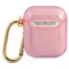 Guess GUA2UCG4GP AirPods dėklas rožinės spalvos Glitter Collection