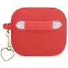 Guess GUA2LSCHSR AirPods dėklas red silikoninis Charm Heart Collection
