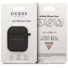 Guess GUACCSILGLBK AirPods dėklas juodos spalvos silikoninis Glitter