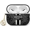 Guess GUA2P4RPSK AirPods 1/2 dėklas juodos spalvos 4G Printed Stripes Charm