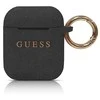 Guess GUACCSILGLBK AirPods dėklas juodos spalvos silikoninis Glitter