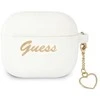 Apple AirPods 3 Guess silikoninis Charm Heart Collection (GUA3LSCHSH) ausinių dėklas baltos spalvos