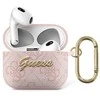 Guess GUA34GSMP AirPods 3 dėklas rožinės spalvos 4G Script Metal Collection