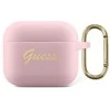 Guess GUA3SSSI AirPods 3 dėklas rožinės spalvos Silicone Vintage Script