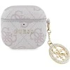 Guess 4G Script PC/PU Charm dėklas skirtas AirPods 4 rožinės spalvos