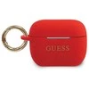 „Guess“ silikoninis blizgučių dėklas, skirtas „AirPods Pro“ ausinėms – Raudona