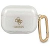 Dėklas GUESS GUAPUCG4GT AIRPODS PRO dangtelis permatomas blizgučiais