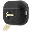 Guess GUAP2GLGSHK AirPods Pro 2 (2022/2023) dėklas juodos spalvos Glitter Flake 4G Charm