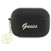 Guess GUAP2GLGSHK AirPods Pro 2 (2022/2023) dėklas juodos spalvos Glitter Flake 4G Charm