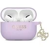 Guess skysto silikono blizgučių trikampio formos pakabukas - AirPods Pro 2 dėklas (violetinis)