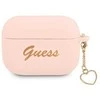 Guess GUAPLSCHSP AirPods Pro dėklas rožinės spalvos silikoninis Charm Heart Collection