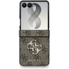 Guess PU 4G Metal Logo dėklas Samsung Galaxy Z Flip 8 rudos spalvos