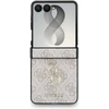 Guess PU 4G Metal Logo dėklas Samsung Galaxy Z Flip 8 rožinės spalvos