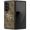 Guess PU 4G Metal Logo dėklas skirtas Samsung Galaxy Z Fold 7 rudos spalvos