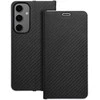 Dėklas Oem LUNA Book Carbon skirtas Samsung Galaxy S24 FE juodos spalvos