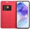 Dėklas Oem LUNA Book Carbon skirtas Xiaomi Redmi Note 14 4G (GLOBAL - 163,25mm x 76,55mm x 8,16mm) red