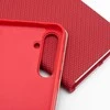 Dėklas Oem LUNA Book Carbon skirtas Xiaomi Redmi Note 14 4G (GLOBAL - 163,25mm x 76,55mm x 8,16mm) red