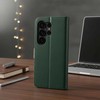 Markowe Dėklas su klapką na Samsung A37 Split Book zielono-auksinė