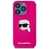 Karl Lagerfeld KLHMP15XSKHPPLF Apple iPhone 15 Pro Max 6.7″ fuschia kietas dėklas Silicone Karl Head Print MagS