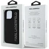 Dėklas Karl Lagerfeld HC 3D Rubber Elongated Glitter Apple iPhone 16 juodos spalvos