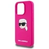 Karl Lagerfeld KLHMP15XSKHPPLF Apple iPhone 15 Pro Max 6.7″ fuschia kietas dėklas Silicone Karl Head Print MagS