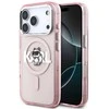 Karl Lagerfeld dėklas, skirtas IPHONE 17 Pro, suderinamas su „MagSafe KLHMP17LHGCHGKBP“ (IML Choupette eskizo logotipas), rožinis