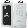 Karl Lagerfeld iPhone 16e dėklas su fiksuotais blizgučiais ir metaliniais smeigtukais – Juodas