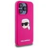 Karl Lagerfeld KLHMP15XSKHPPLF Apple iPhone 15 Pro Max 6.7″ fuschia kietas dėklas Silicone Karl Head Print MagS