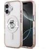 Karl Lagerfeld dėklas, skirtas IPHONE 17, suderinamas su „MagSafe KLHMP17SHGCHGKBP“ (IML Choupette eskizo logotipas), rožinis
