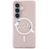 Karl Lagerfeld IML Choupette Karl Script Logo Magnetic dėklas skirtas Samsung Galaxy S26 Rožinė