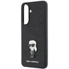 Karl Lagerfeld Fixed Glitter Metal Ikonik dėklas skirtas Samsung Galaxy A37 juodos spalvos