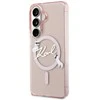 Karl Lagerfeld IML Choupette Karl Script Logo Magnetic dėklas skirtas Samsung Galaxy S26 Rožinė