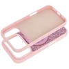 Dėklas Oem Case for iPhone 12 / 12 Pro Quartz Circle Stand Mag Cover pink