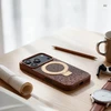 Oem dėklas iPhone 13 Quartz Circle Stand Mag Cover rudas