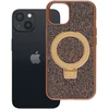 Oem dėklas iPhone 13 Quartz Circle Stand Mag Cover rudas