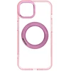 Dėklas Oem Case for iPhone 14 Frame Circle Stand compatible with MagSafe pink