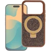 OEM dėklas iPhone 14 Quartz Circle Stand Mag Cover rudas
