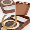 OEM dėklas iPhone 14 Quartz Circle Stand Mag Cover rudas